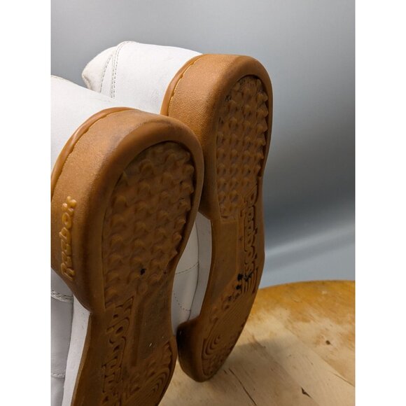 REEBOK Workout Plus Men 11 Classic Shoe White Leather Gum Sole CN2126 Sneaker - Picture 8 of 14